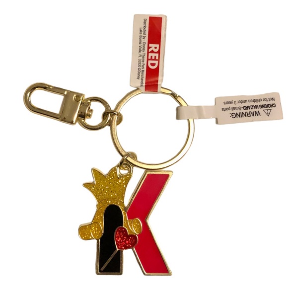 Disney Parks Alphabet “K” King of Hearts glitter enamel keychain - Picture 4 of 4